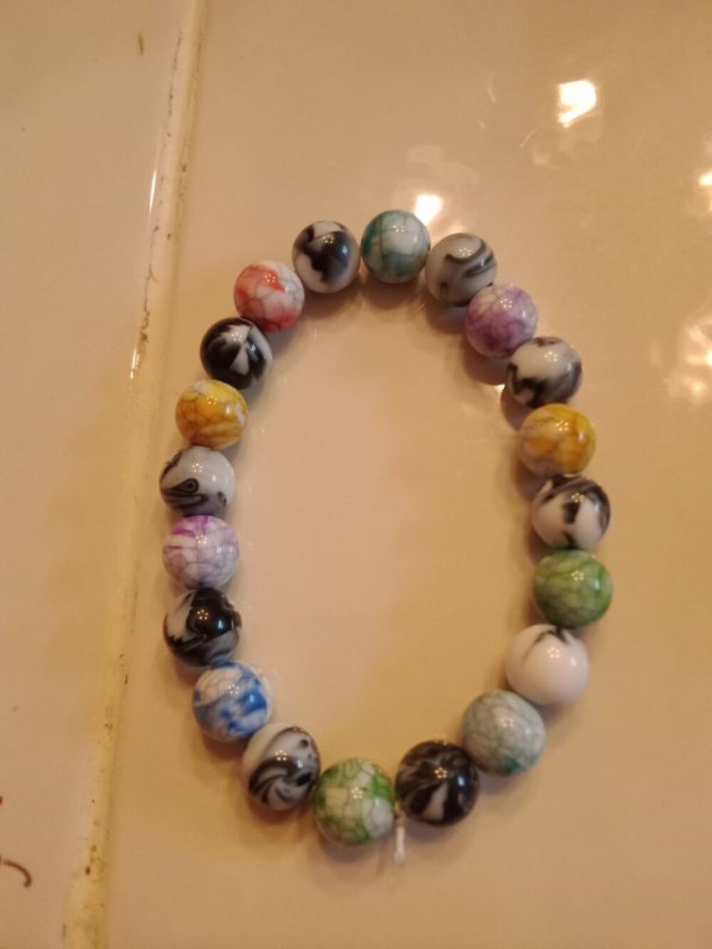 A multicolor handmade beaded bracelet